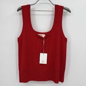 Kilte Collection 100% Washable Cashmere Bijou Tank in Cherry Red Women's 3-L